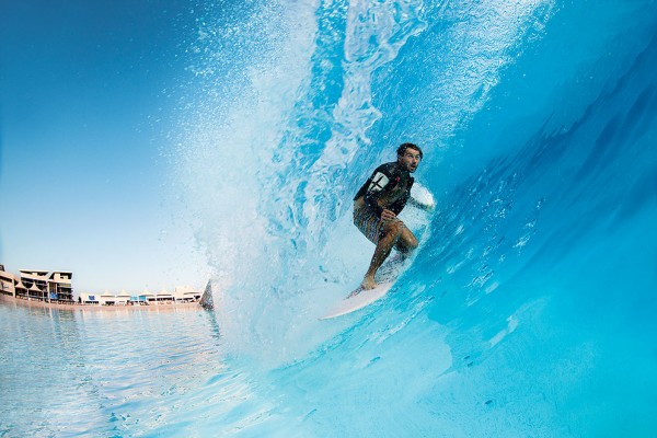 Dion Agius Electric Blue Heaven Surf Park Barrel