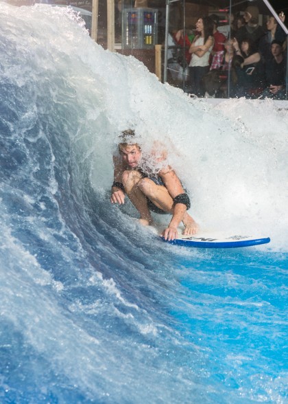 Jamie OBrien barreled at Oasis Surf during Oasis Open Surf Contest