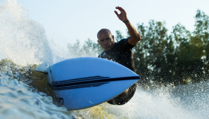 Surf Parks Everywhere | Kelly Slater at his Surf Ranch in Lemoore, CA | Photo Glaser Surf Park Central