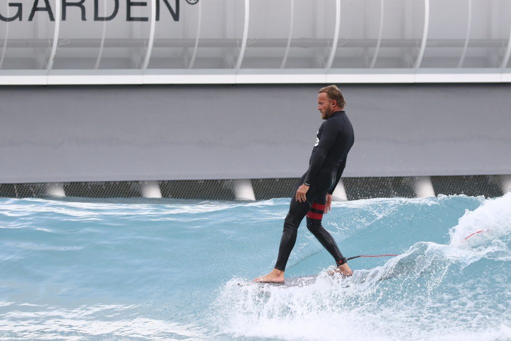 Nick Hounsfield surfing The Wave Bristol