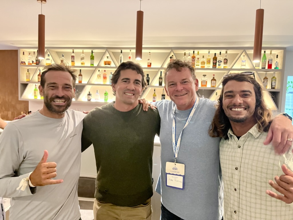 (From left to right) Joao de Macedo, Greg Long, Jess Ponting, Miguel Blanco - in Peniche 