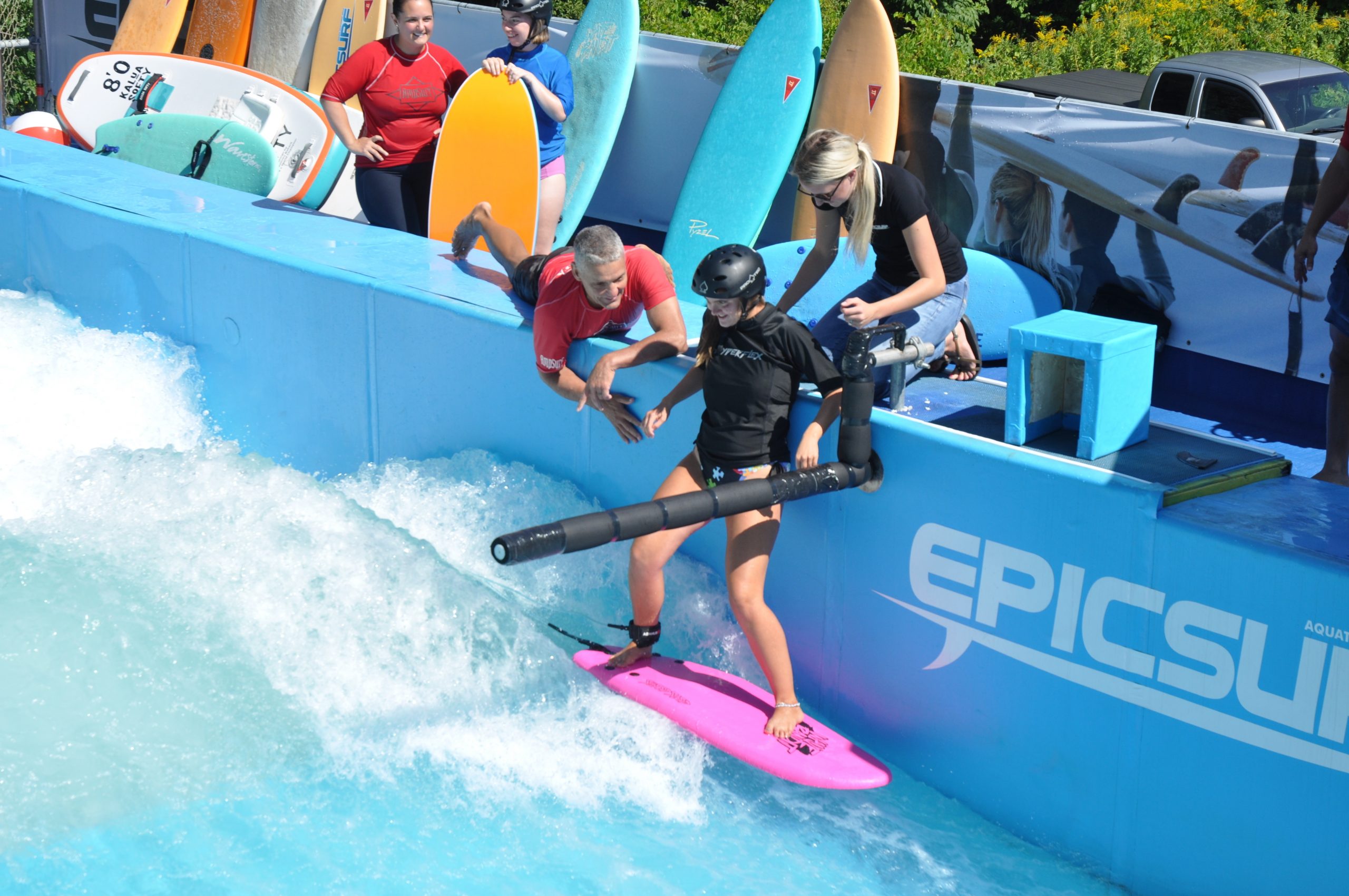 EpicSurf with a surfer.