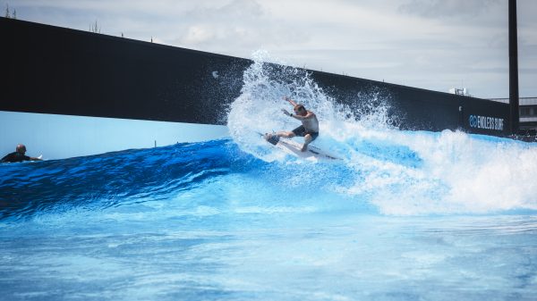 Palm Valley investor Mick Fanning on a wave in Munich, Germany.