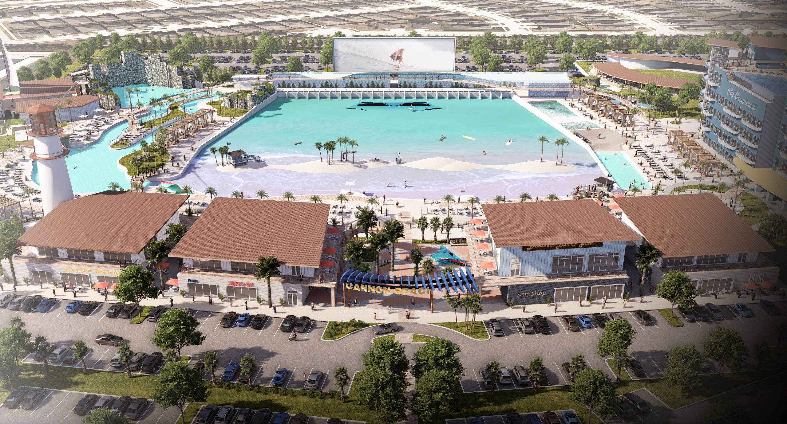 a rendering of a surf park